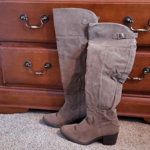 Brown over the knee boots